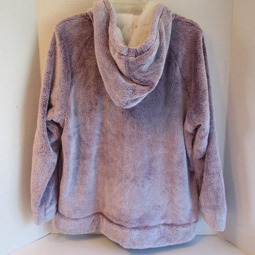 Members Mark Hooded Cozy Soft Fleece Plush V Neck Pullover Purple Size XL - Picture 4 of 4